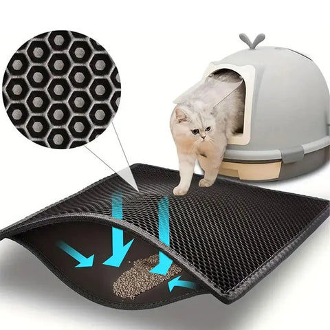 Pet Cat Litter Mat – Waterproof Double-Layer Cat Litter Trapping Mat