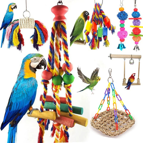 Parrot Chew Toy – Cotton Rope Bite Bridge for Birds