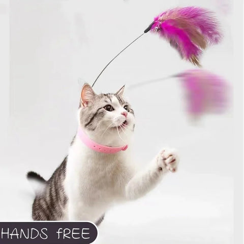 Interactive Cat Toy – Funny Feather Teaser Stick with Bell